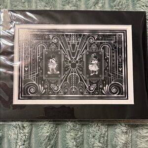 5x7 Black and White Art Deco Disney Print